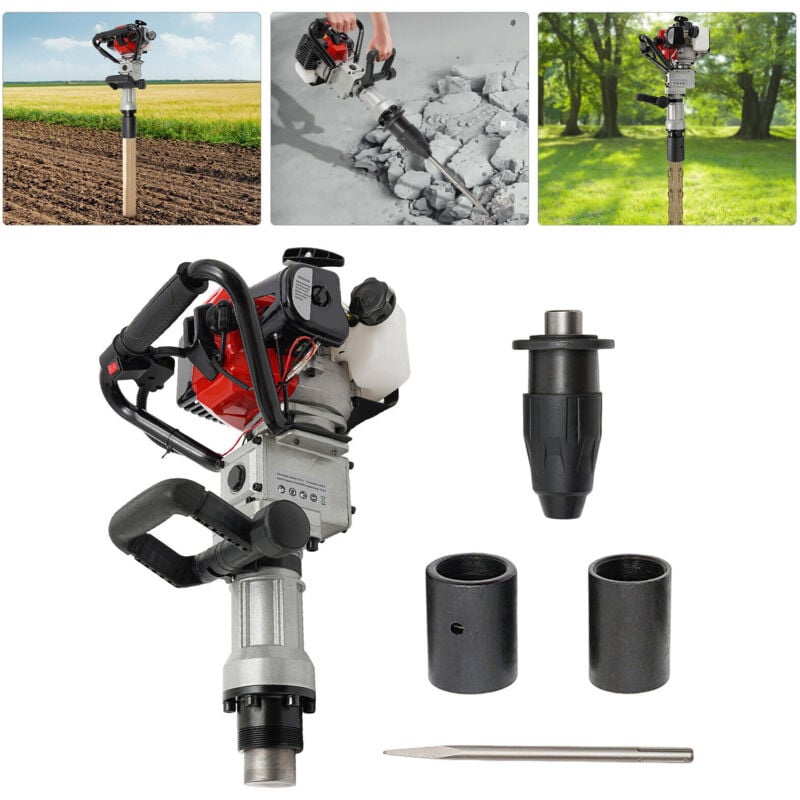 foto del prodotto pile driver, 32.7 cc benzina paletto, 2 tempi motore benzina pile driver, singolo cilindro benzina giardino recinzione macchina utensile per il