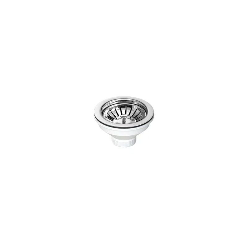 foto del prodotto piletta 114 mm in finitura lucida per lavelli cucina l.b. plast ds550 cromo