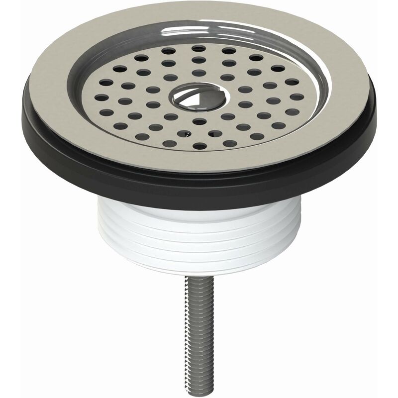 foto del prodotto piletta 70 con uscita 1'1/4 e vite da 70 mm l.b. plast d518 acciaio