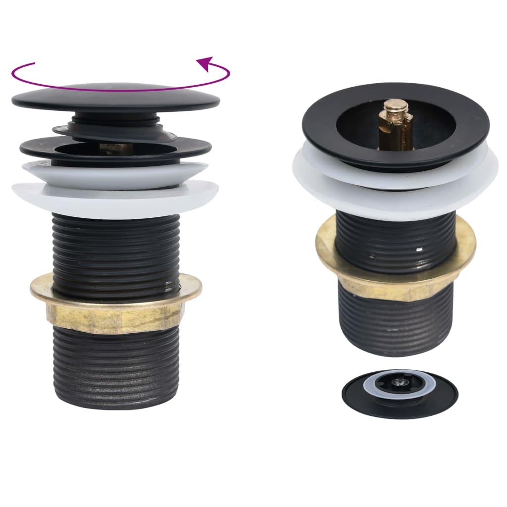 foto del prodotto piletta a pulsante senza troppopieno zinco ottone nero 02 0003491