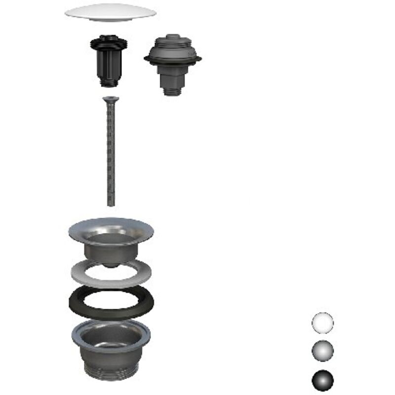 foto del prodotto piletta a scatto per lavabo e bidet manitapi tappo in ceramica bianca luc.