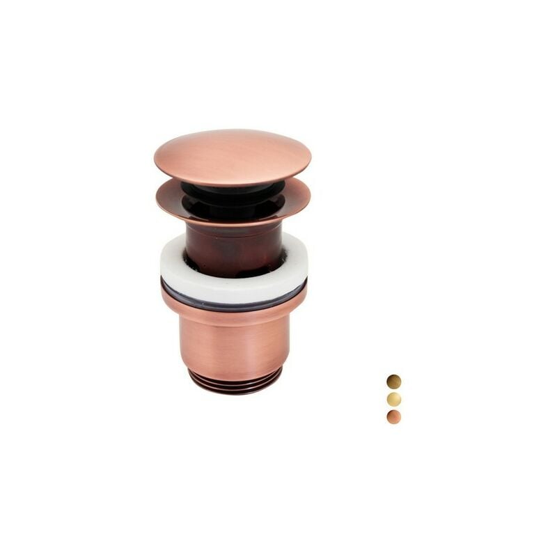 foto del prodotto piletta click clack 11 4 tonda con troppo pieno 11 4 dorata