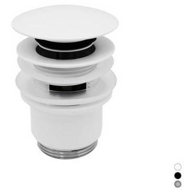 foto del prodotto piletta click-clack con troppo pieno nichel spazzolato opaco