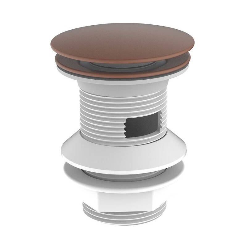 foto del prodotto piletta click clack da 1''1 4 rame lucido con troppo pieno