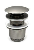 foto del prodotto piletta click-clack remer senza troppo pieno in ottone - spazzolato opaco