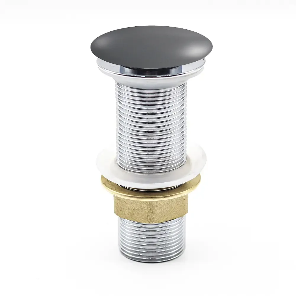 foto del prodotto piletta click clack universale lavabo bidet in ottone con tappo grigio opaco noana