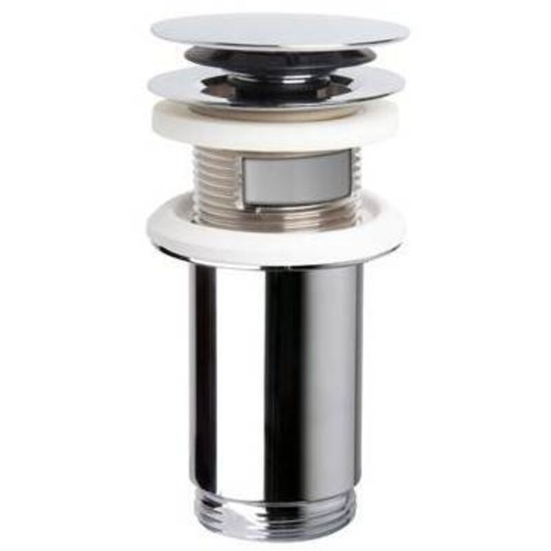 foto del prodotto piletta clicker 4s ottone cromo con troppo pieno diam. 63 x 1 1/4