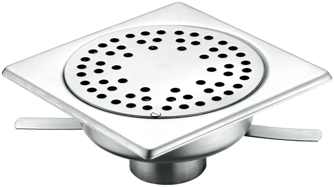 foto del prodotto piletta da pavimento sifonata in inox, cm 15x15