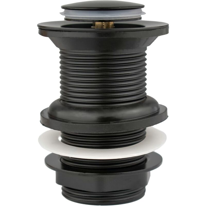 foto del prodotto piletta di ricambio per lavello nera senza fessura tappo per lavabo da bagno a scomparsa in ottone di alta qualit raccordo standard g 1 1 4 bsp 1