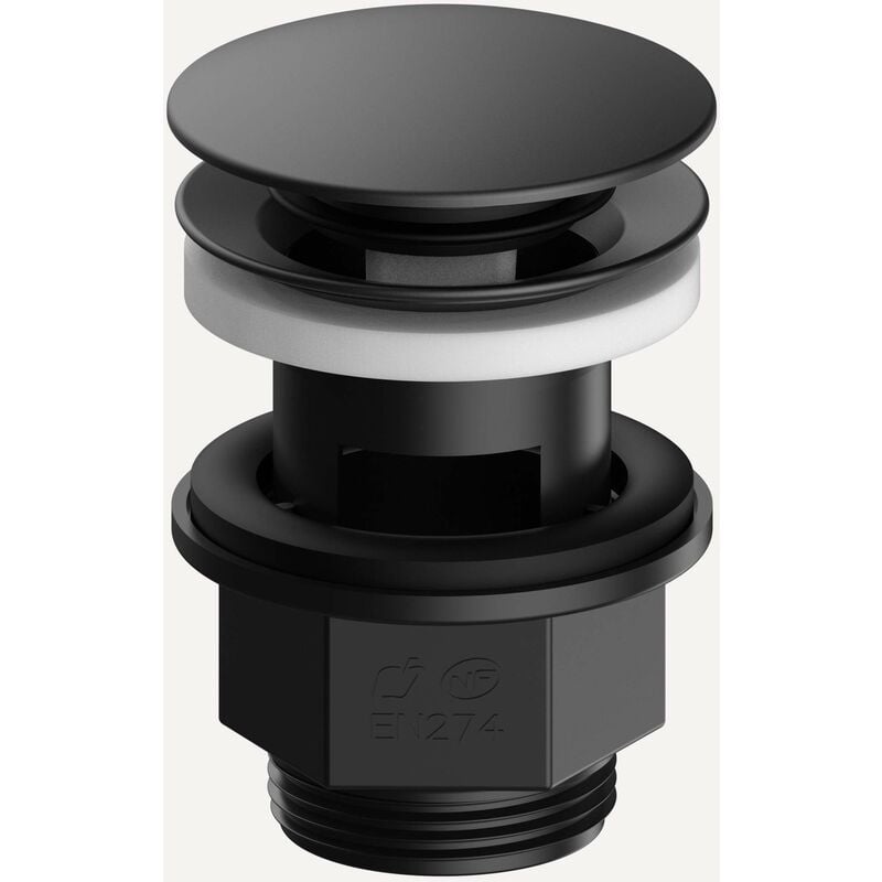 foto del prodotto piletta di scarico clic clac in abs nero opaco paini 53yo945tcehsr nero opaco