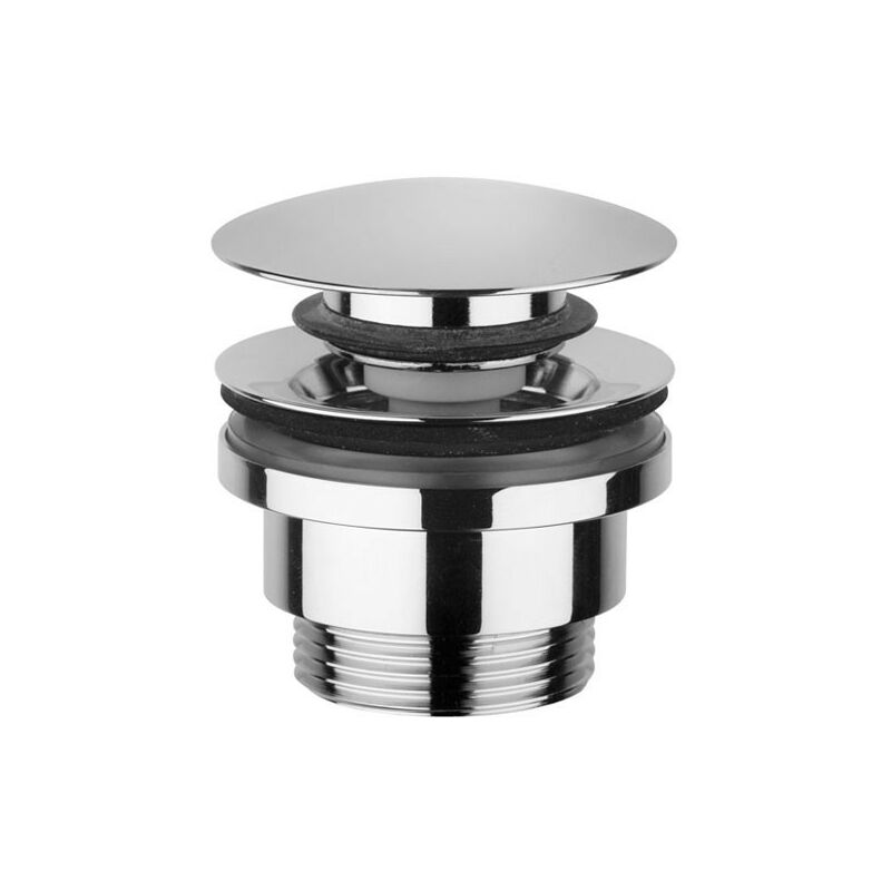 foto del prodotto piletta di scarico click clack in ottone cromato universale