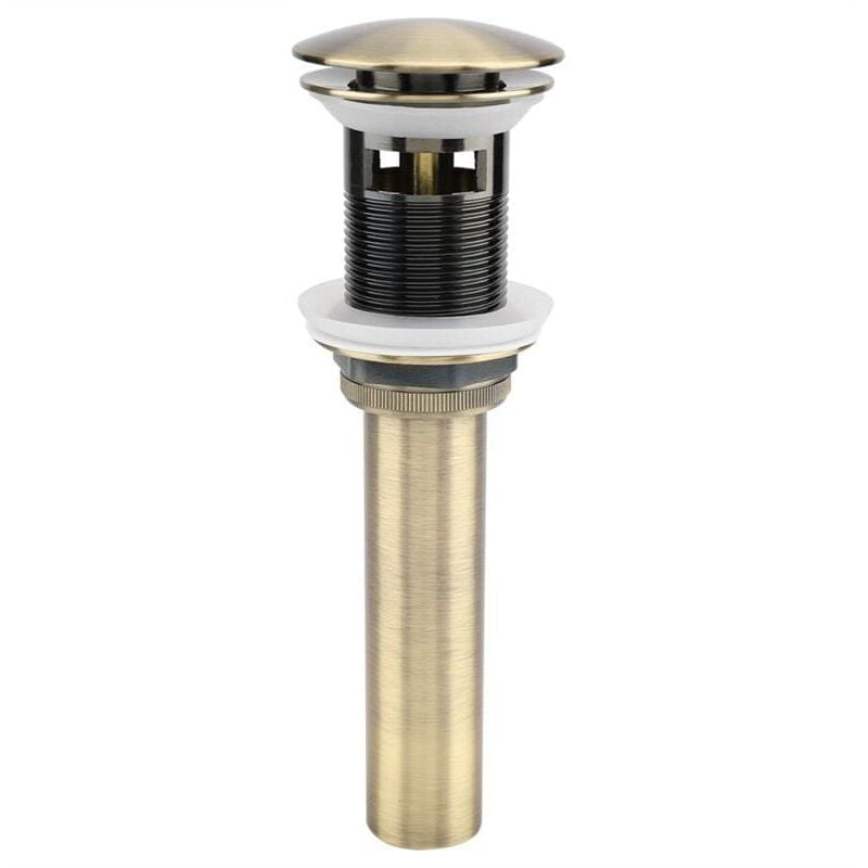 immagine 0 del prodotto piletta di scarico per lavello pop up retro g1 1 4 , piletta click clack con troppo pieno, valvola di scarico universale in ottone bronzato, sifone