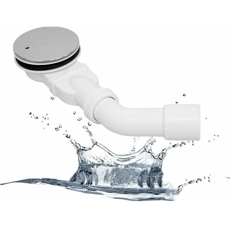 foto del prodotto piletta doccia extra piatta 90 mm kit foro di scarico per piatto doccia, sifone doccia con sistema antiodore, filtro per capelli, tubo flessibile