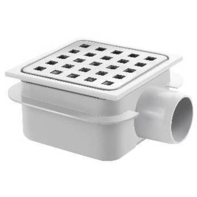 foto del prodotto piletta in abs con griglia in acciaio inox 150 x 150 x h. 80/99