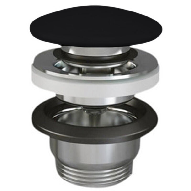 foto del prodotto piletta lavabo click clack feeling senza troppo pieno tappo nero opaco