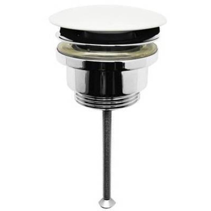 foto del prodotto piletta lavabo click-clack tappo tondo in ceramica bianco 1 1/4