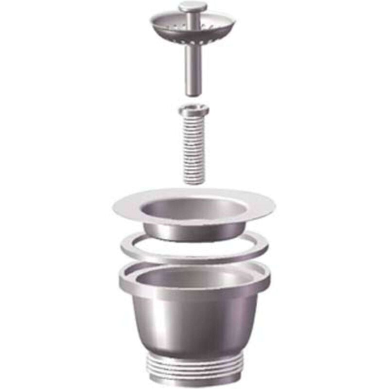 foto del prodotto piletta minibasket lavello inox pp inox 11 2f tappo griglia basket