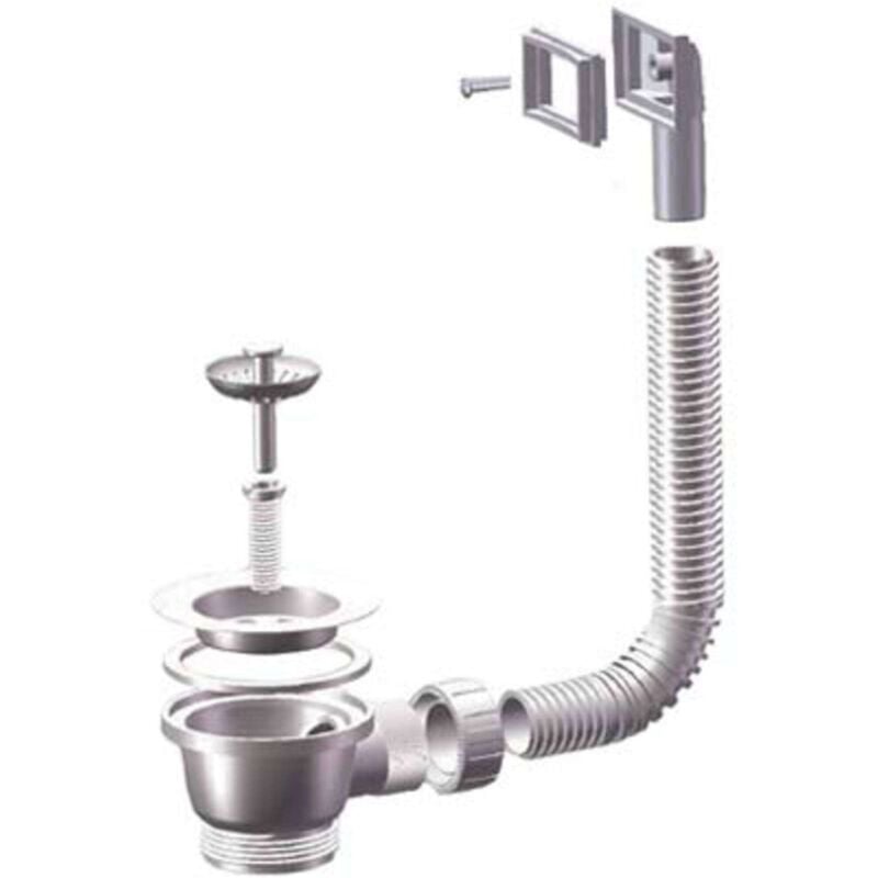 foto del prodotto piletta minibasket lavello inox troppo pieno pp inox 11 2f tappo griglia basket