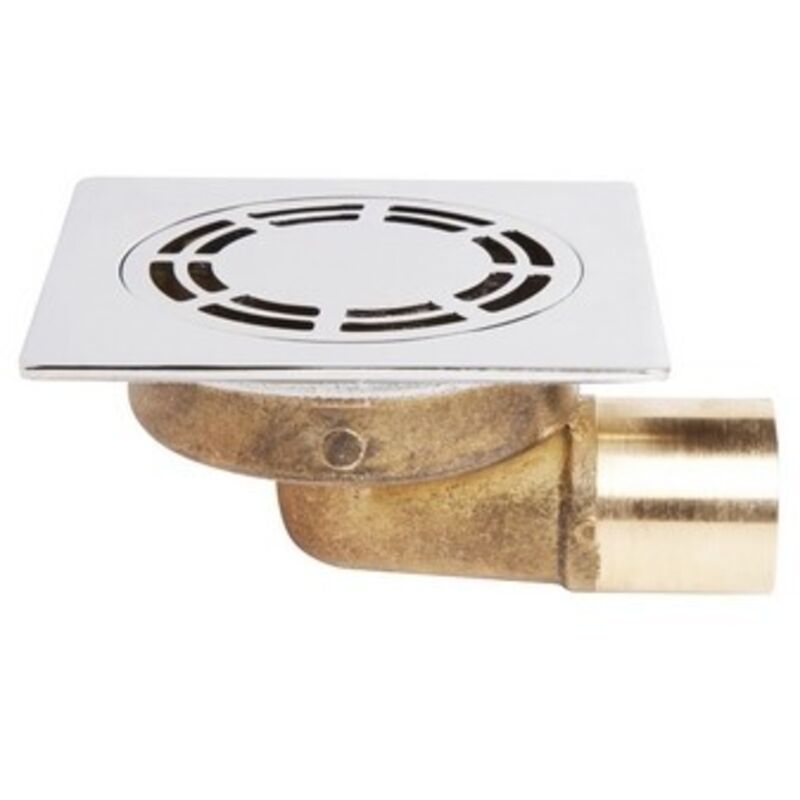 foto del prodotto piletta pavimento quadra ottone con griglia classica diam. 40