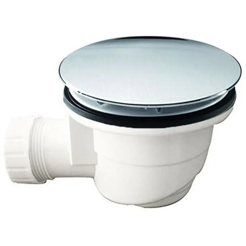 foto del prodotto piletta per piatto doccia 60 mm sifonata con coperchio in abs cromato