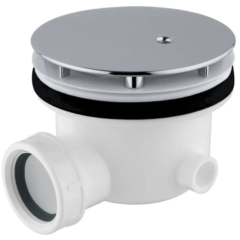 foto del prodotto piletta sifonata in abs con tappo cromato per piatto doccia 110 tappo cromo c.g.s. srl