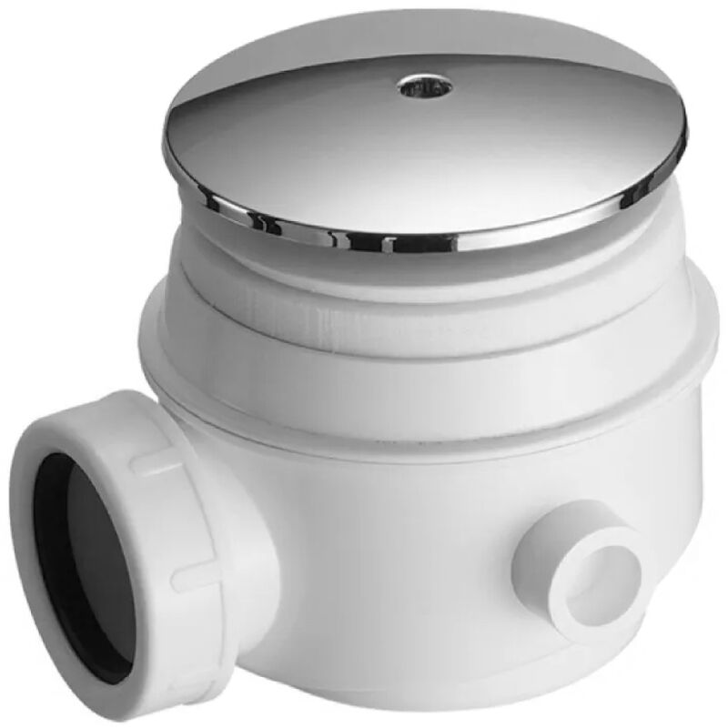 foto del prodotto piletta sifonata in abs con tappo cromato per piatto doccia 90 tappo cromo c.g.s. srl