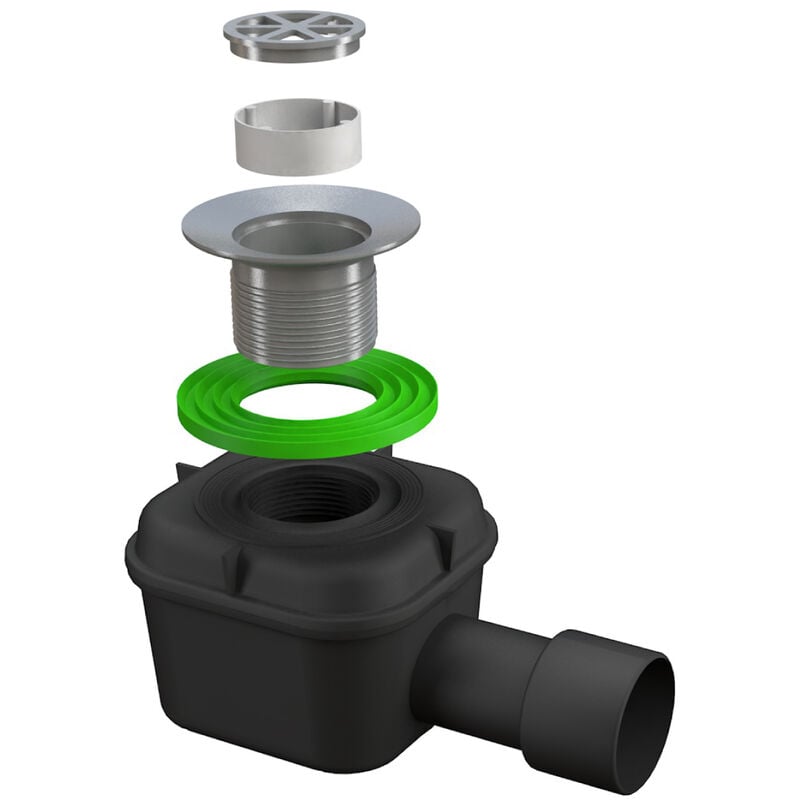 foto del prodotto piletta sifonata in pehd per piatto doccia con scarico liscio modello splash 80 bonomini s.r.l.