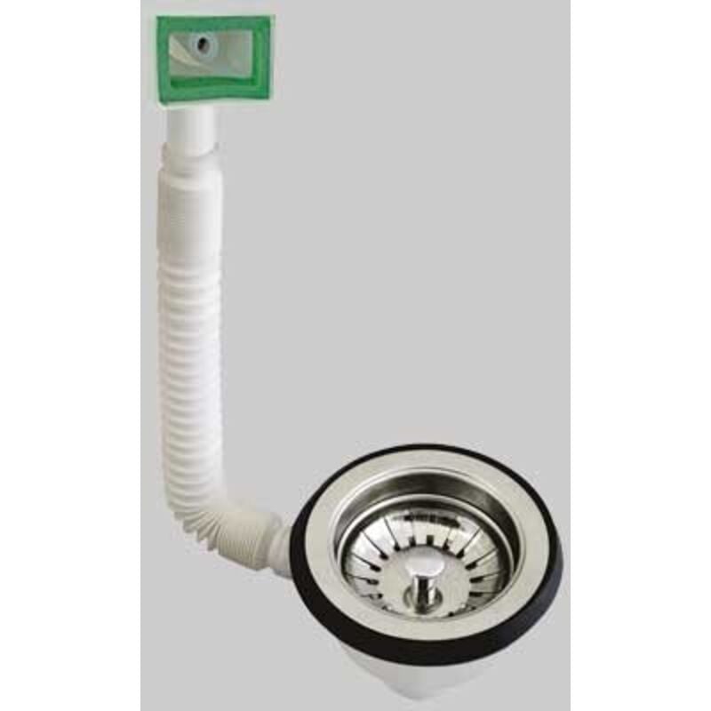 foto del prodotto pilettone basket lavello inox troppo pieno pp inox 11 2f tappo griglia basket