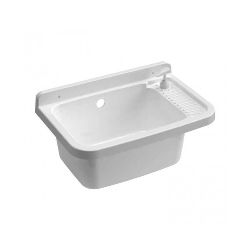 foto del prodotto pilozzo a parete in resina 50 cm con dispenser bianco mongardi