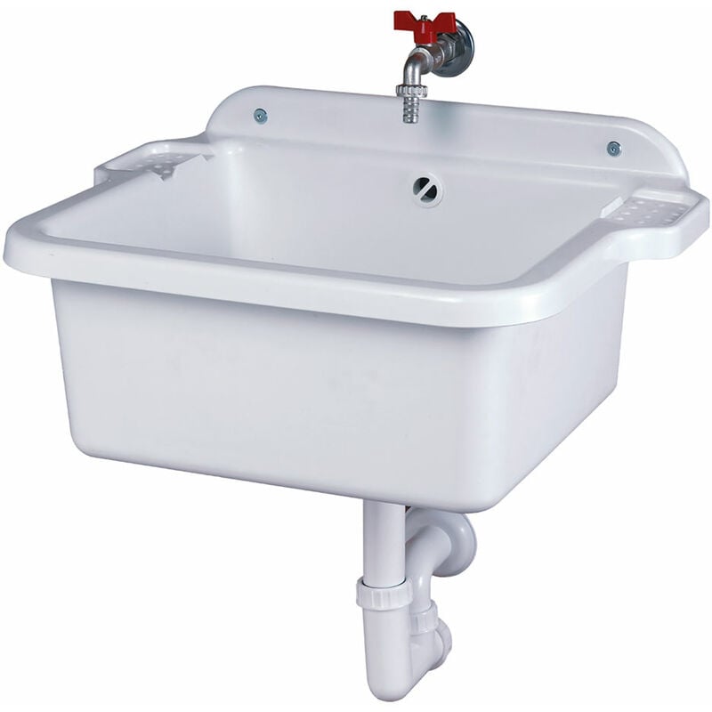 foto del prodotto pilozzo lavatoio da parete cm 60 x 45 x h.28 in polipropilene df 2081772