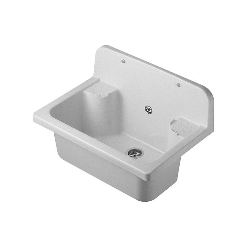 foto del prodotto pilozzo maxi 55x37 con flangia a muro e griglia colore marmo bianco
