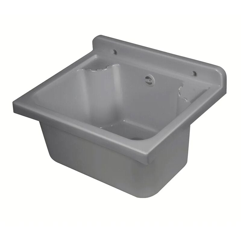 foto del prodotto pilozzo salvaspazio a muro 42x34 cm in plastica grigia scarico incluso