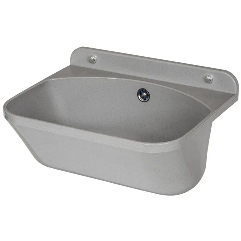 foto del prodotto pilozzo sospeso 46x36 in resina grigio pietra con fissaggi e scarico