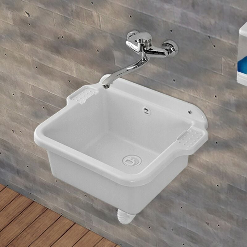 foto del prodotto pilozzo sospeso in resina 58x45 con kit di scarico e fissaggi inclusi