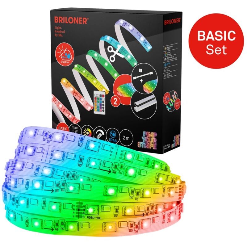 foto del prodotto pimp your stripe set iniziale led strip 2 m, ip44 per esterni, rgb w, telecomando