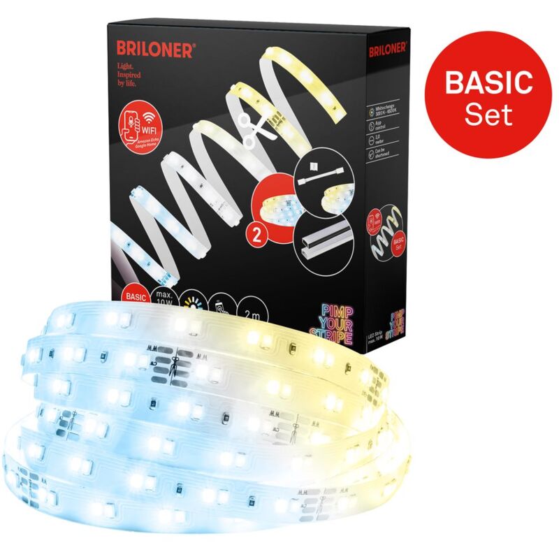 foto del prodotto pimp your stripe starter kit led strip 2 m, wifi, cct, comando vocale