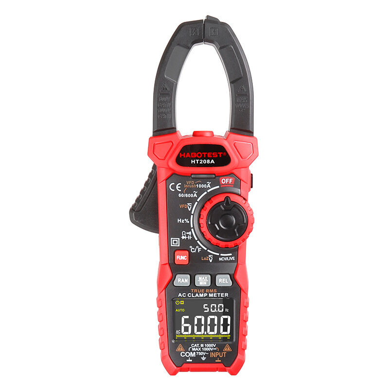 foto del prodotto pince amp rem trique 1000a ac dc, pince amp rem trique professionnelle true rms, vfd, mode loz, mesurer le courant d appel ht208d