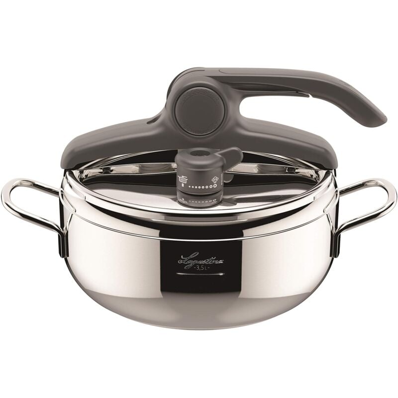 foto del prodotto pinto lagostina irradial control pentola a pressione 3.5 l in acciaio inox 18 10 22 cm, pentola induzione e gas, coperchio con apertura