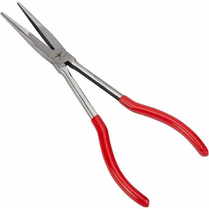 foto del prodotto pinza a becchi lunghi da 11 pollici pinza a portata lunga con ganasce seghettate per la creazione di gioielli artigianali