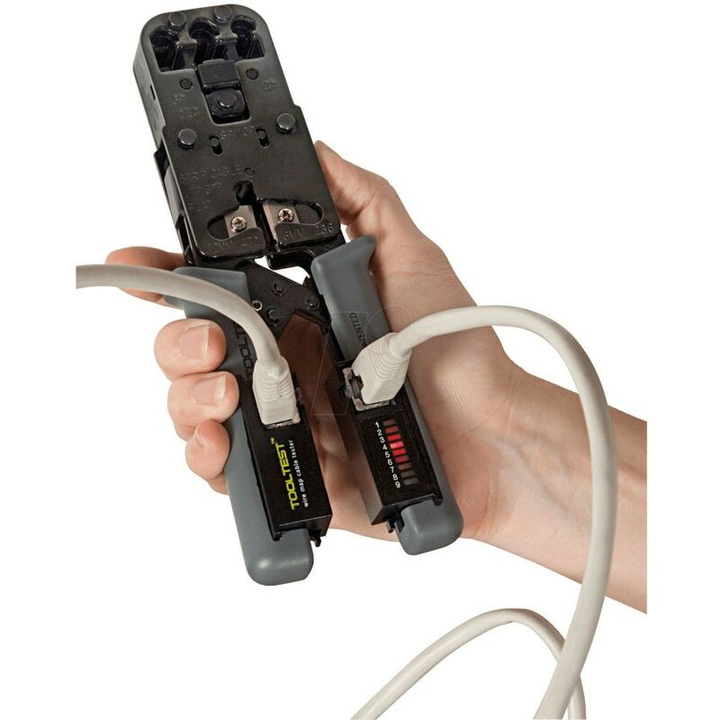 foto del prodotto pinza a crimpare oba cat5 6 con tester per cavi di rete la soluzione completa per la tua connessione di rete