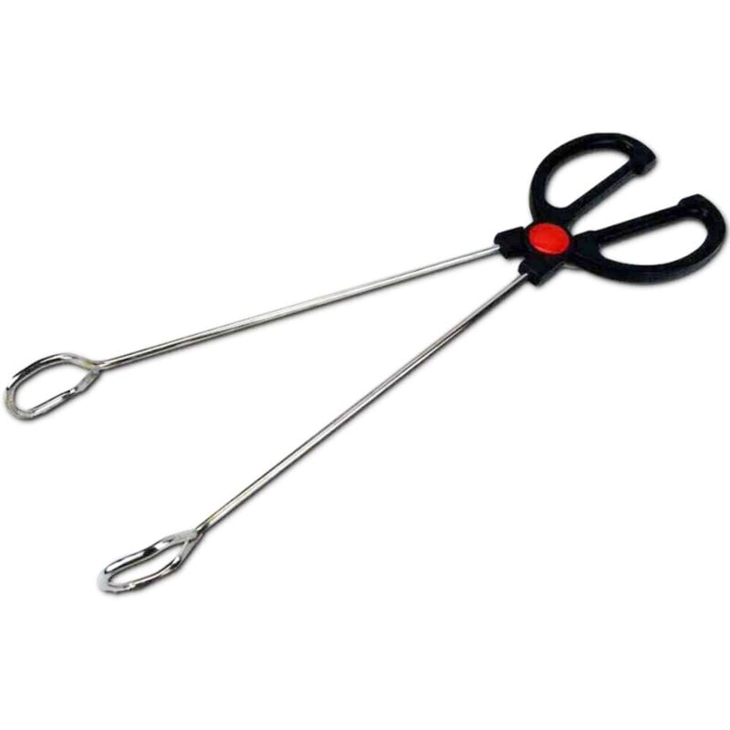 foto del prodotto pinza a forbice per barbecue in acciaio inox con manico in plastica isolante 35 cm