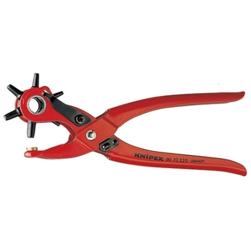 foto del prodotto pinza a fustella rossa, verniciata a polvere 220 mm confezione self service blister 90 70 220 sb knipex