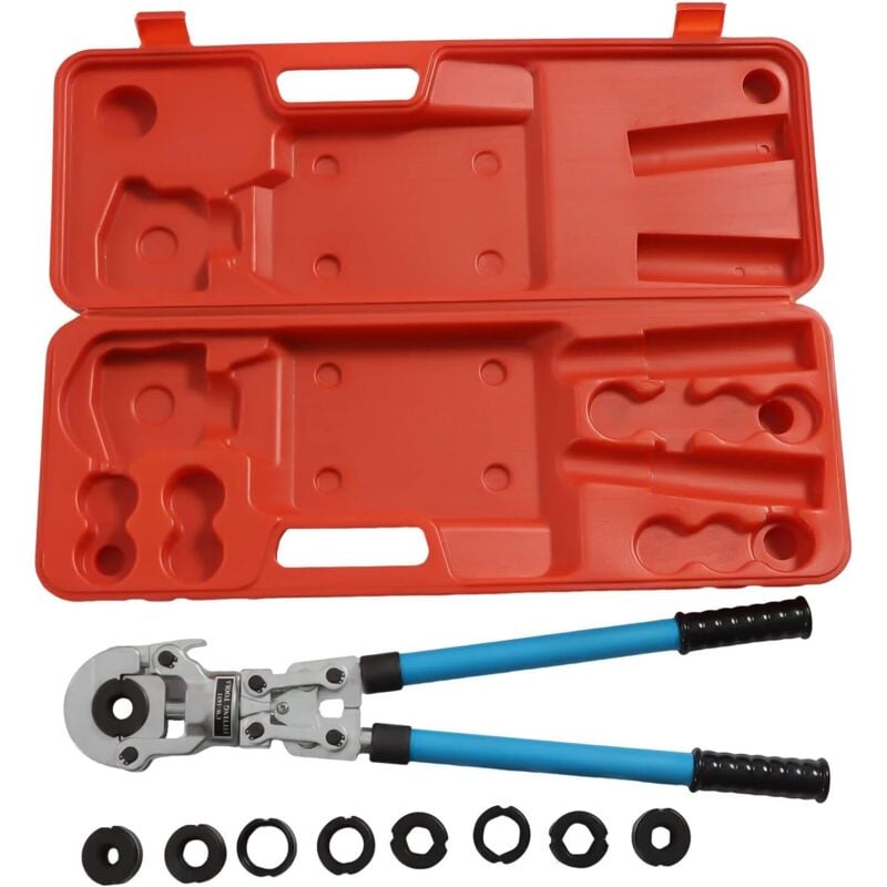 foto del prodotto pinza a pressa, tubo di rame, profilo a v, 12 15 18 22 28 mm e profilo th 16 20 26 32, pinza crimpatrice, pinza a pressa, tubo composito con testa