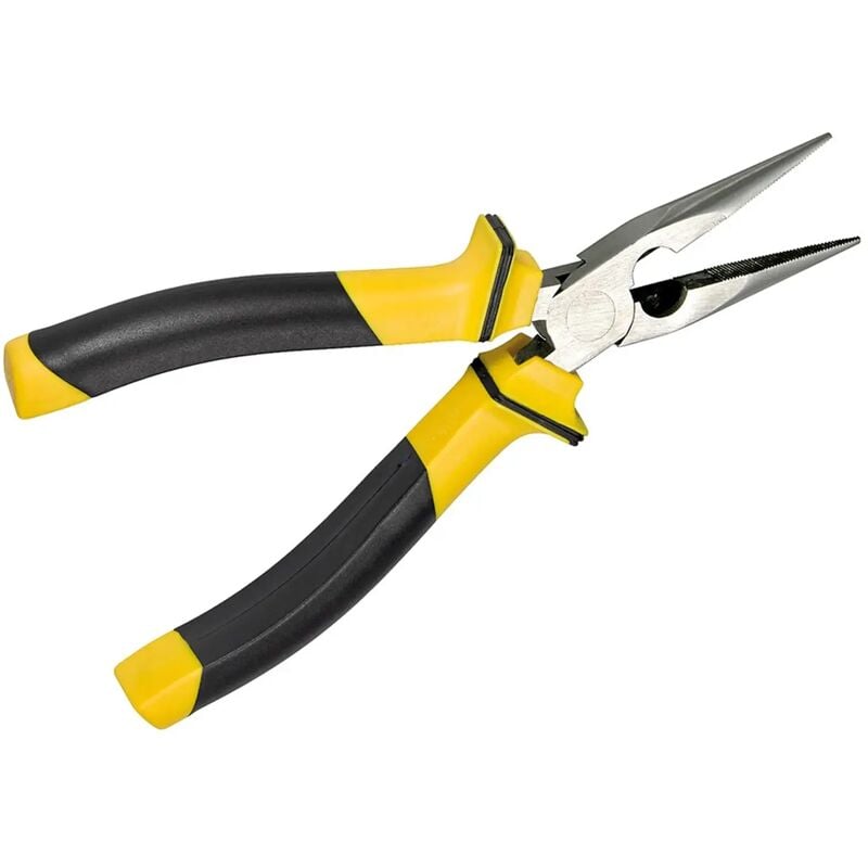 foto del prodotto pinza a punta piatta sottile semicircolare 160mm elettronica elettricista giallo