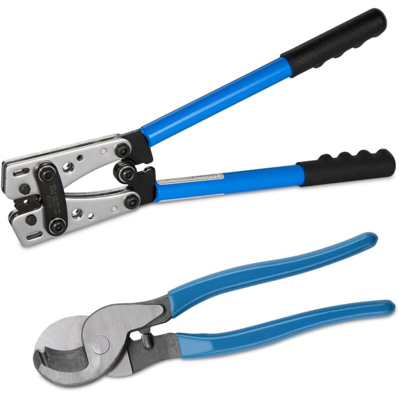 foto del prodotto pinza crimpatrice con pinza tronchese per cavi awg 10 0, 6 10 16 25 35 50mm , pinza tronchese multifunzionale per cavi con impugnatura antiscivolo