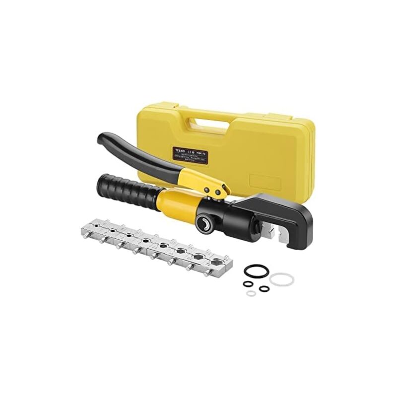 foto del prodotto pinza crimpatrice idraulica 10t con 9 matrici esagonali, corsa 12 mm, kit di utensili per crimpatura 4 70 mm per terminali di crimpatura di