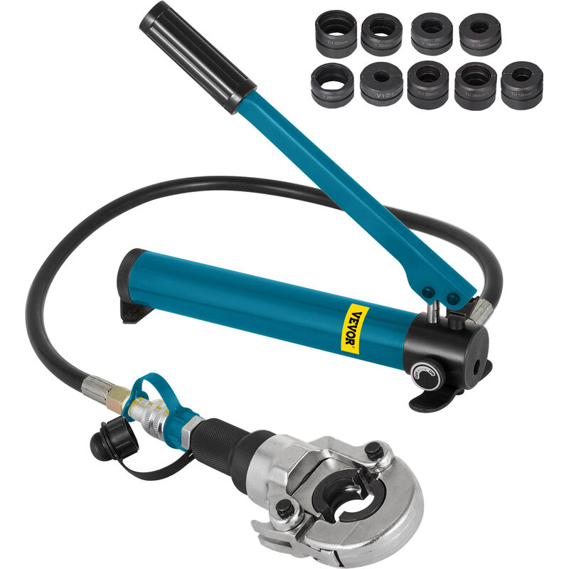 foto del prodotto pinza crimpatrice idraulica v12 28 mm a th 16 32 mm, tubi compositi pex pe x crimpare, pinza per pressa idraulica 6t, con impugnatura gommata, per