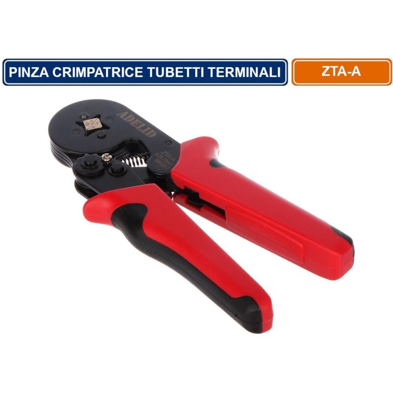 foto del prodotto pinza crimpatrice per tubetti terminali singoli da 0.25 a 10 mm e doppi da 0.25 a 4 mm 
