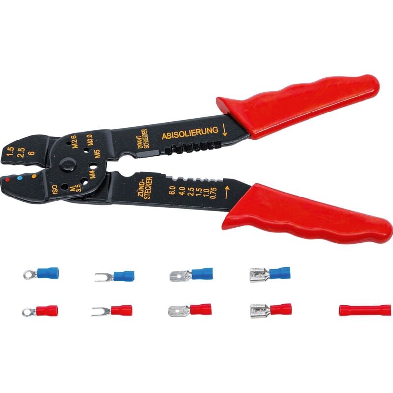 foto del prodotto pinza di crimpatura con assortimento di capicorda 200 mm 61 pz.
