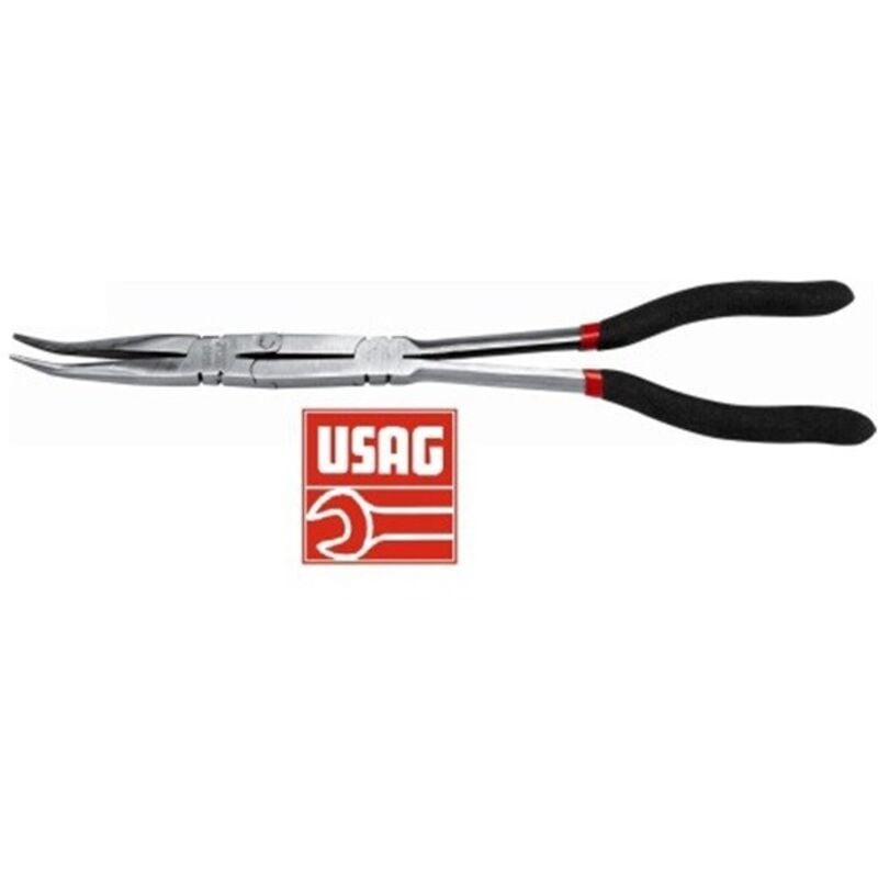 foto del prodotto pinza doppio snodo usag 115 clp a becchi mezzotondi piegati 45 lunga